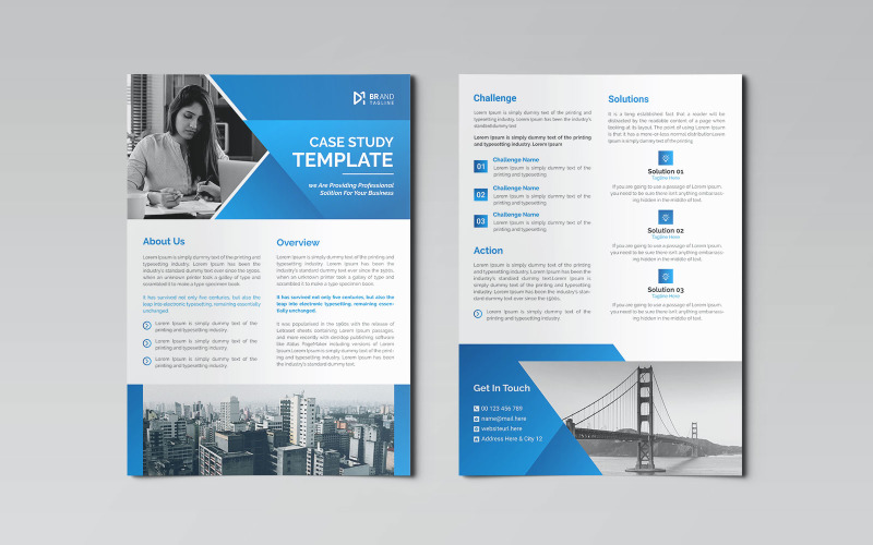 Clean and modern case study template design - corporate identity Corporate Identity