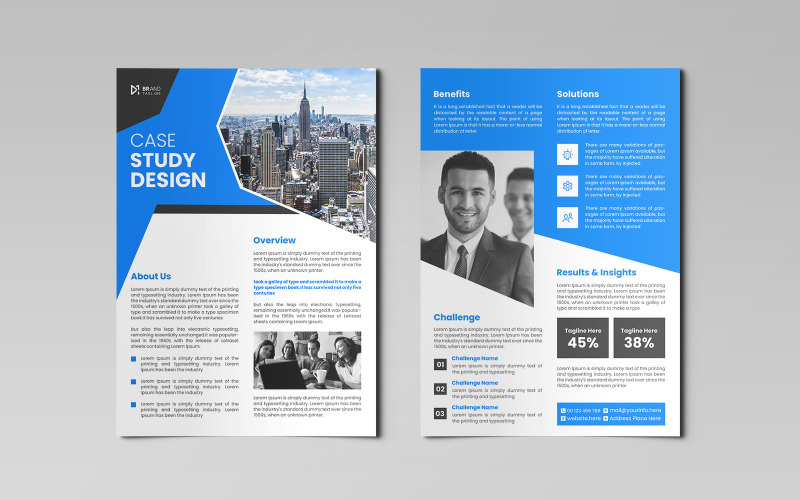 Clean and modern professional corporate case study design template Corporate Identity