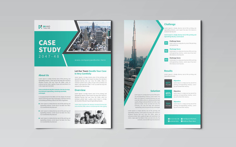Corporate Case Study Flyer Layout Design Template Corporate Identity