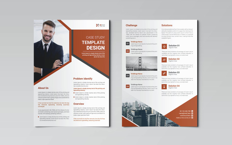 Creative and modern professional corporate case study design template Corporate Identity