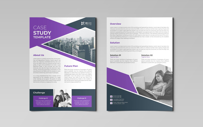 Creative and modern professional corporate case study flyer design template Corporate Identity
