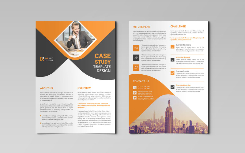Creative and modern professional corporate case study flyer design Corporate Identity