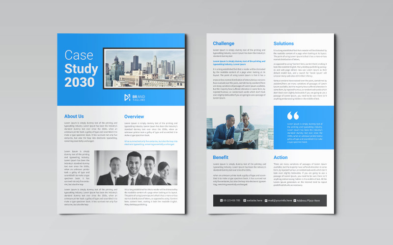 Creative and modern professional corporate case study flyer template Corporate Identity