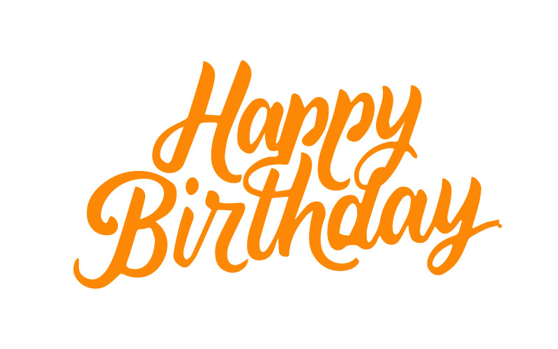 Free happy birthday yellow lettering on white background Vector Graphic