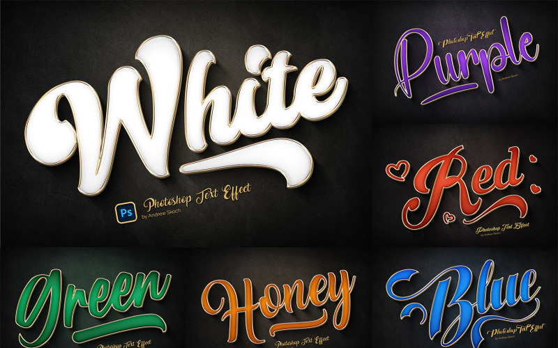 Gold Outline Text Effects Illustration