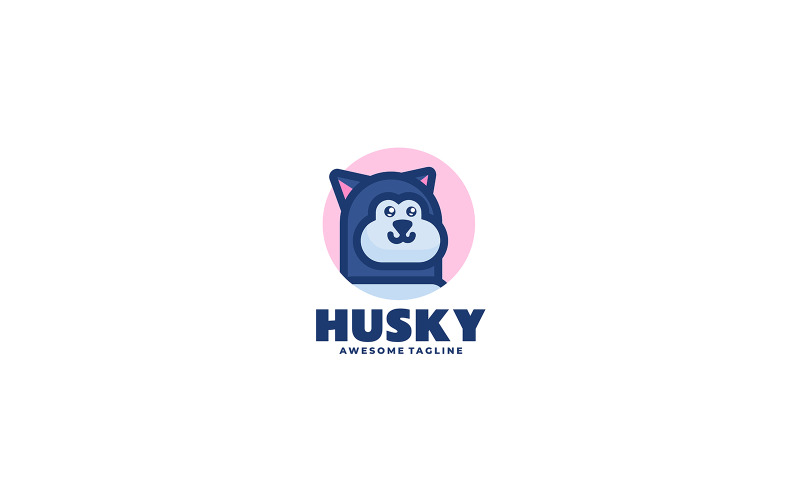 Husky Mascot Cartoon Logo 3 Logo Template