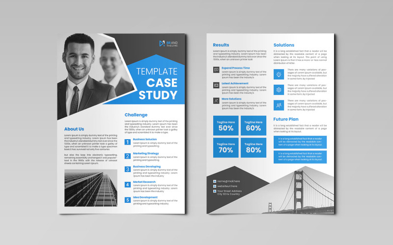 Modern professional corporate case study design template Corporate Identity