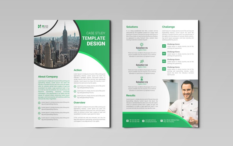 Simple and clean case study template design - corporate identity Corporate Identity