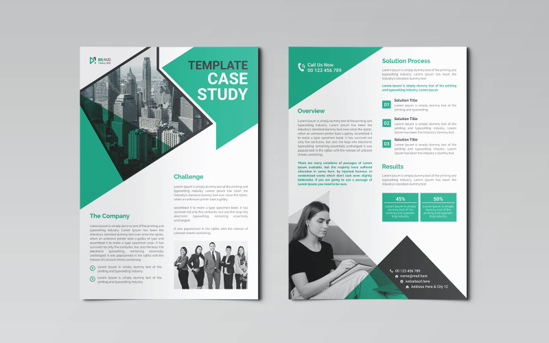 Simple and clean modern case study flyer Corporate Identity