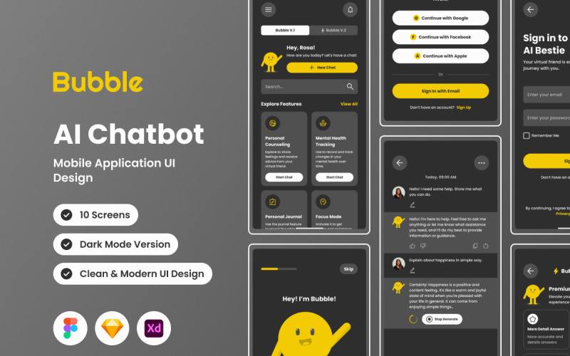 Bubble - AI Chatbot Mobile App UI Element