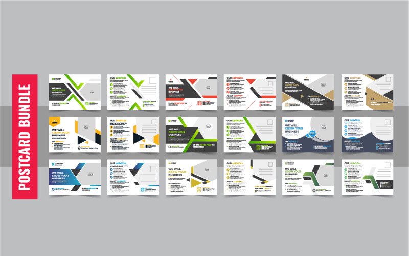 Business postcard design template, Modern eddm postcard bundle Corporate Identity