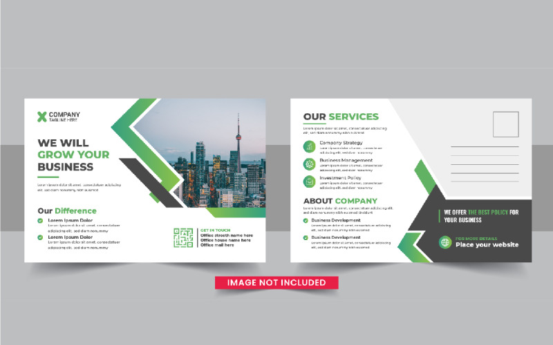 Business postcard design template, Modern eddm postcard design template layout Corporate Identity
