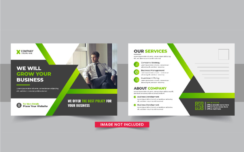 Business postcard design template, Modern eddm postcard layout Corporate Identity