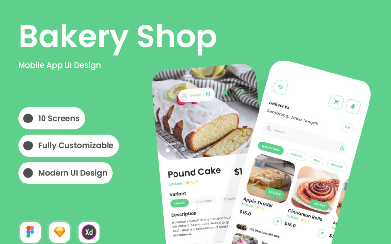 Garitta - Bakery Shop Mobile App UI Element