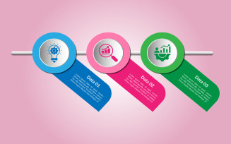 Vector 3 step circle style business infographic design.
