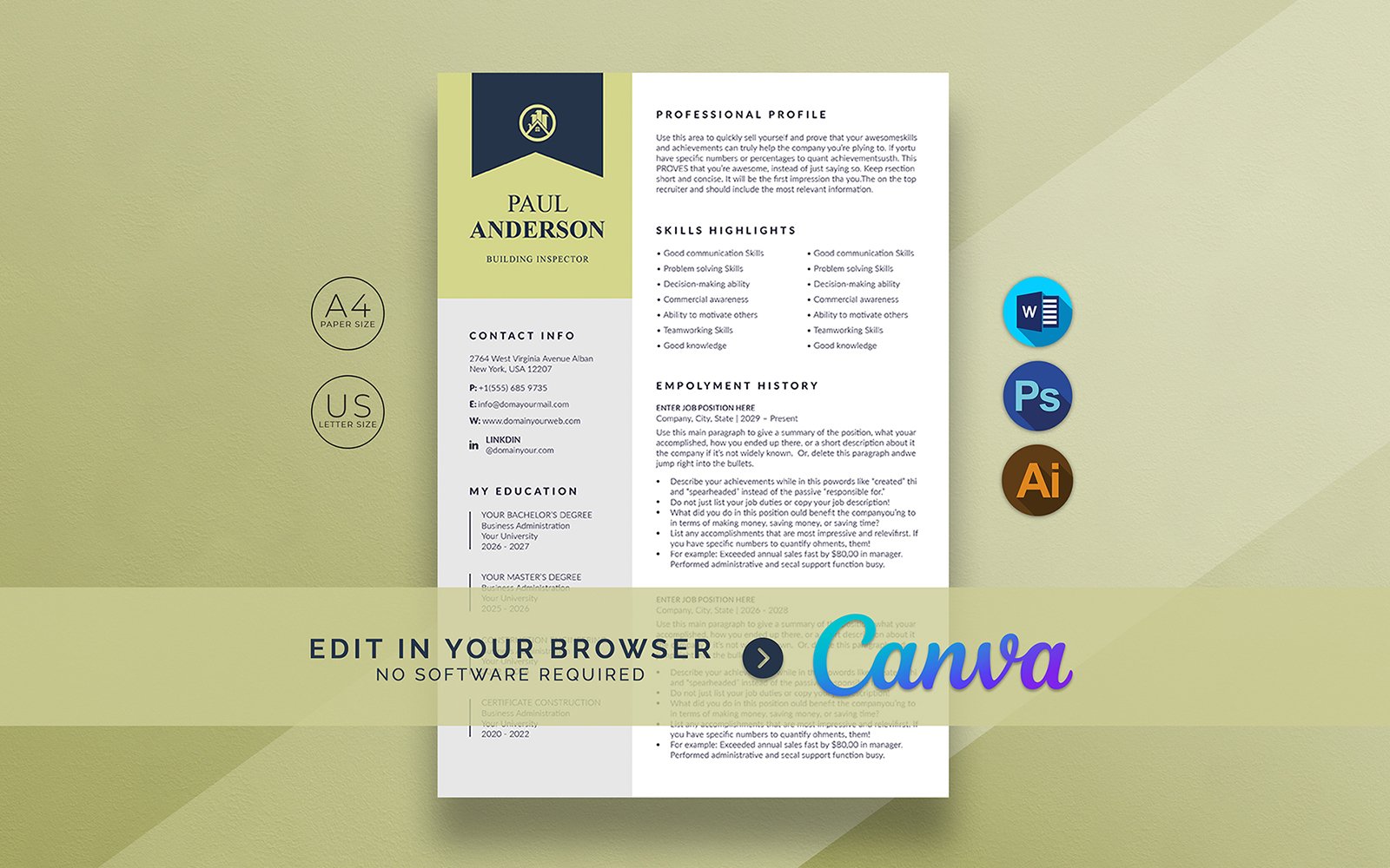 Template #383758 Template Resume Webdesign Template - Logo template Preview