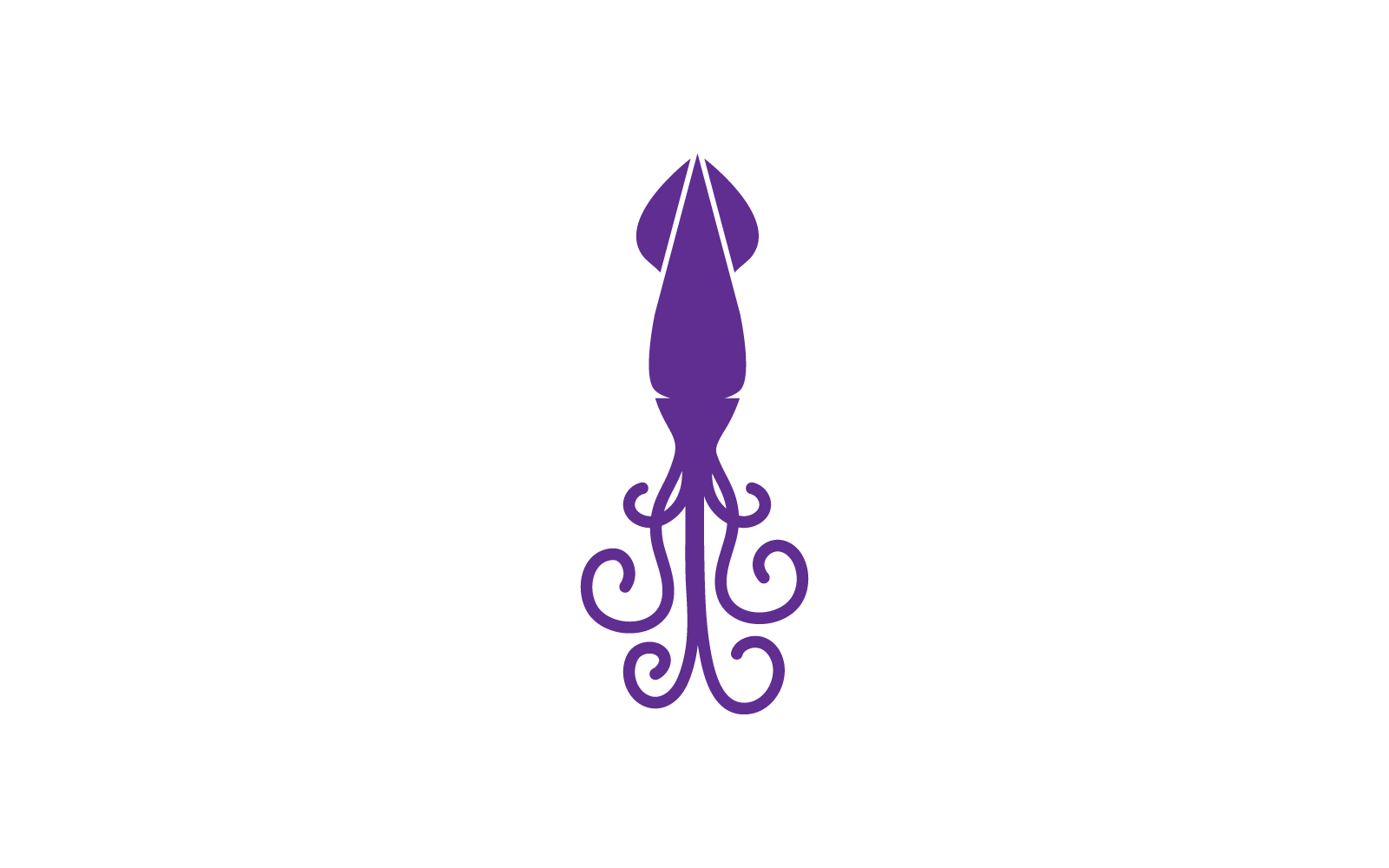 Bläckfisk fisk illustration logotyp ikon vektor mall