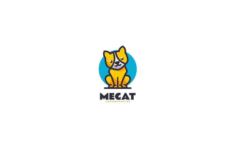 Cat Simple Mascot Logo Style 2 Logo Template