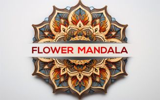 Colorful flower mandala | sign mandala design | mandala identity mockup
