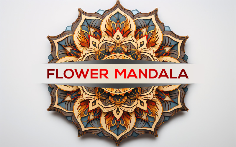 Colorful flower mandala | sign mandala design | mandala identity mockup Illustration