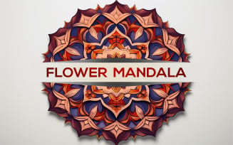 Colorful vintage mandala | sign mandala design | mandala identity mockup