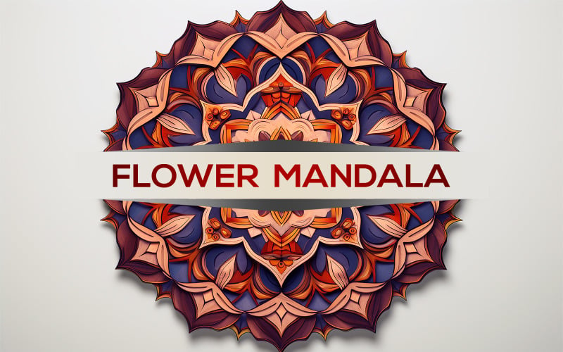Colorful vintage mandala | sign mandala design | mandala identity mockup Illustration