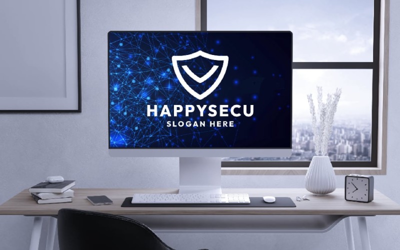 Happy Secure Shield Logo Temp Logo Template