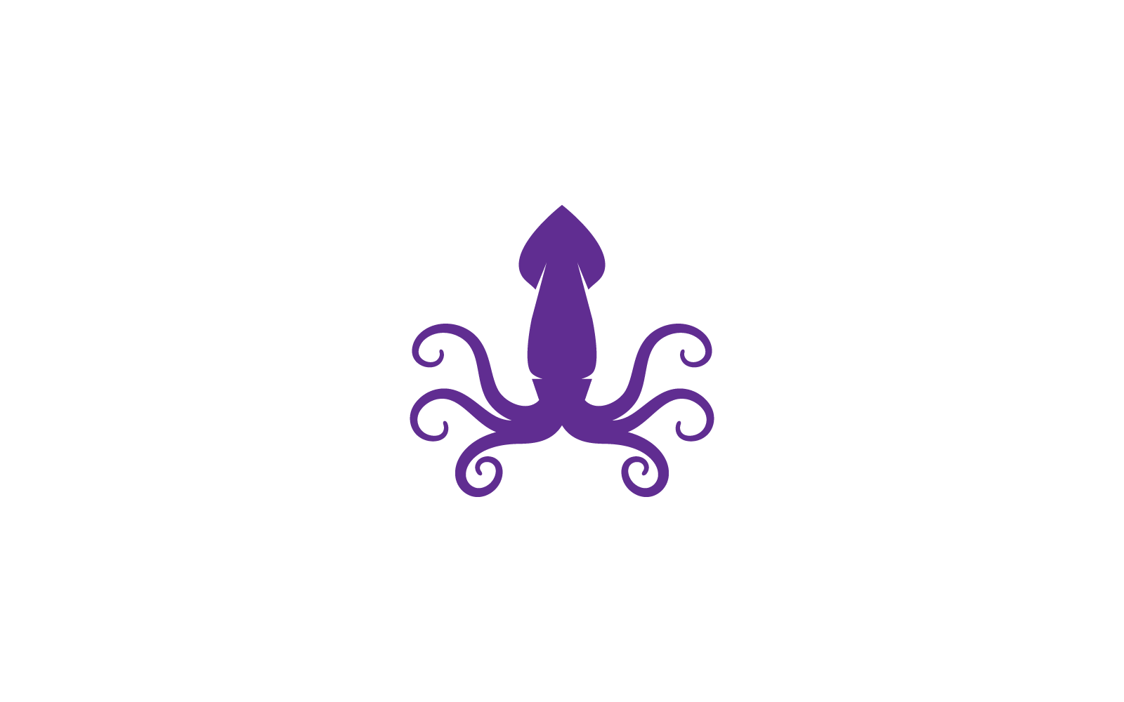 Kalamar balığı illüstrasyon logo vektör şablonu