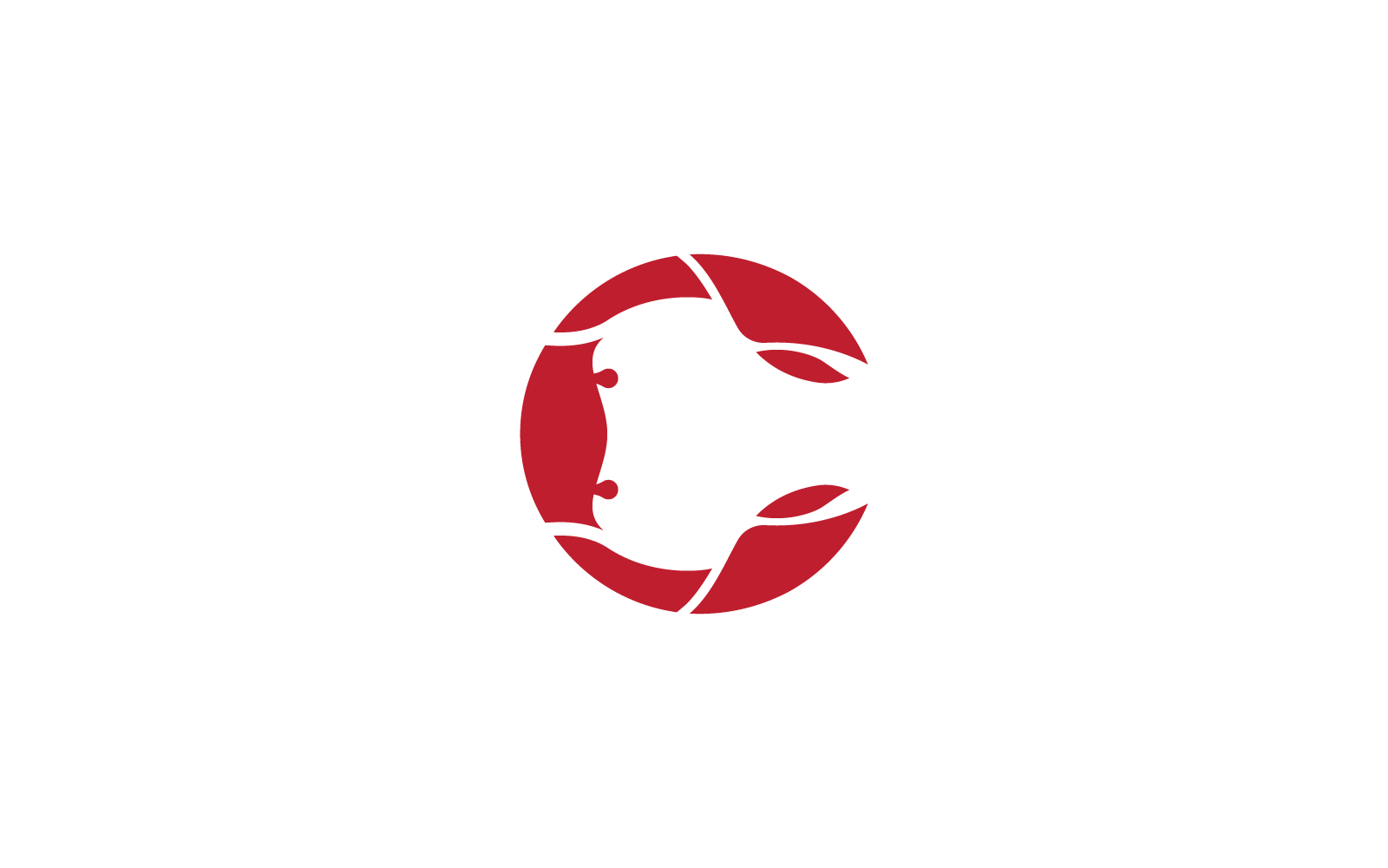 Krab logo c początkowy list ilustracyjny szablon wektora