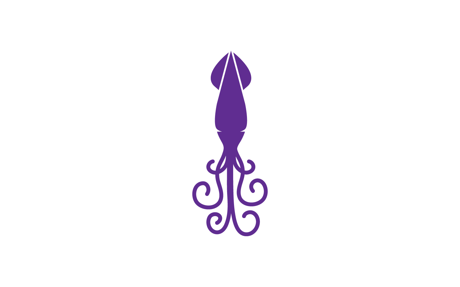 Modello vettoriale icona logo illustrazione pesce calamaro