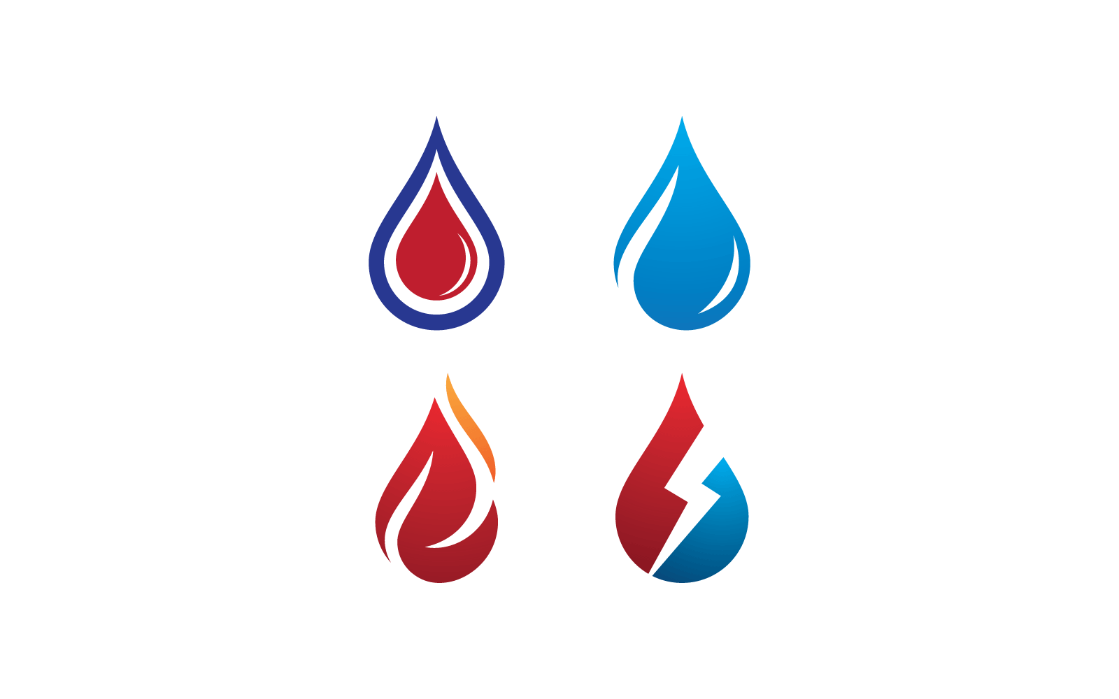 Oheň plamen Logo vektor, ropa, plyn a energie vektorové logo koncept