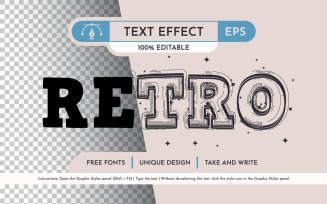 Retro Star - Editable Text Effect, Font Style
