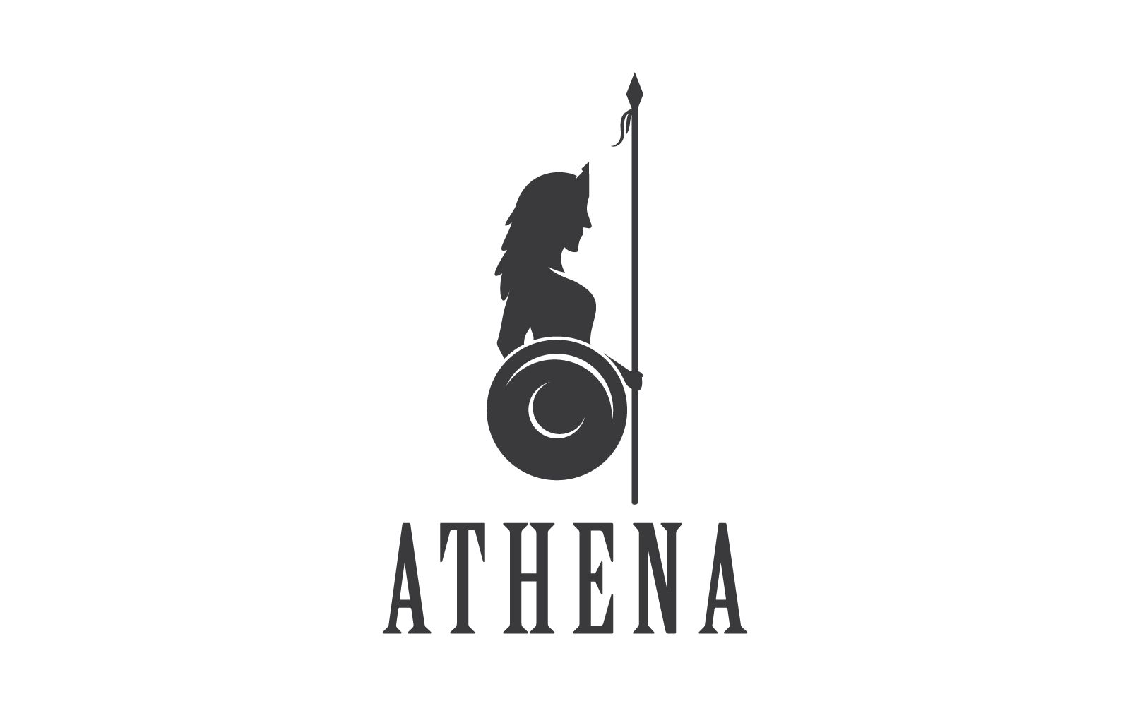 Silhouet van Athene logo vector ontwerp