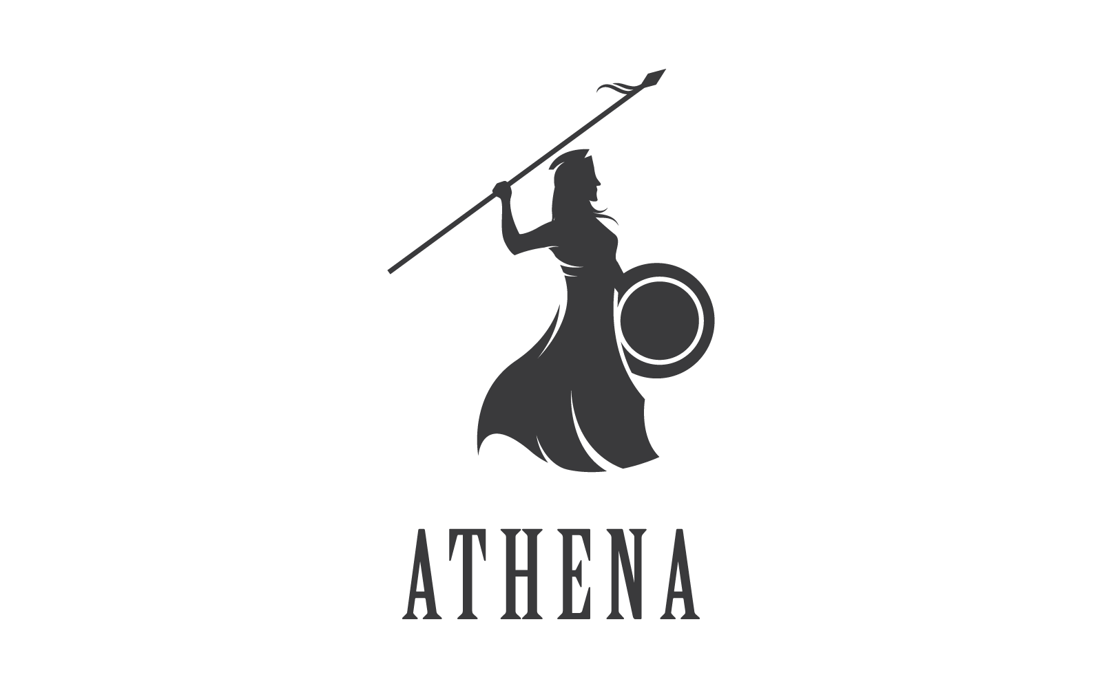 Silhouette of athena logo vector design illustration template