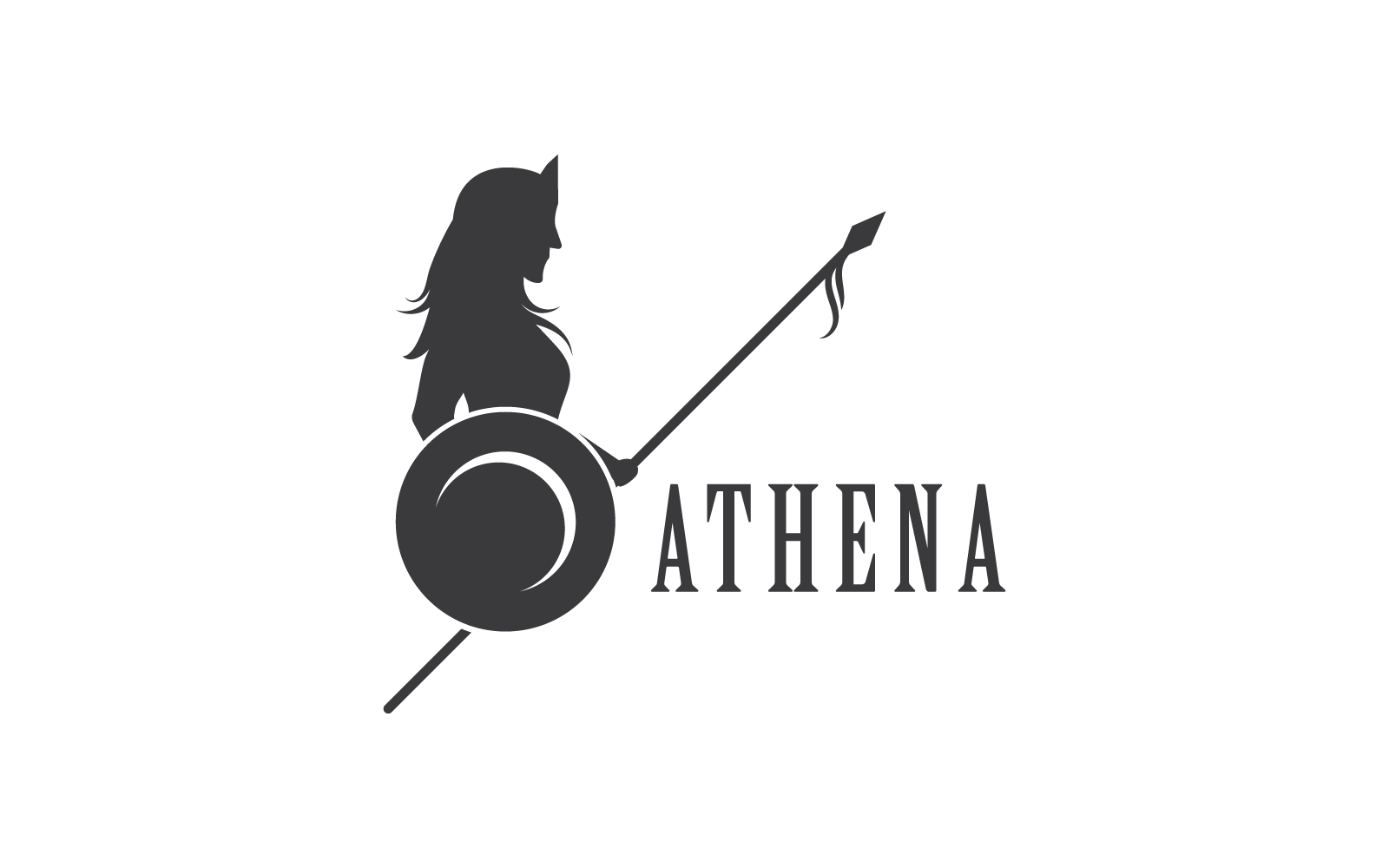 Silhuett av Athena logotyp vektor ikon mall