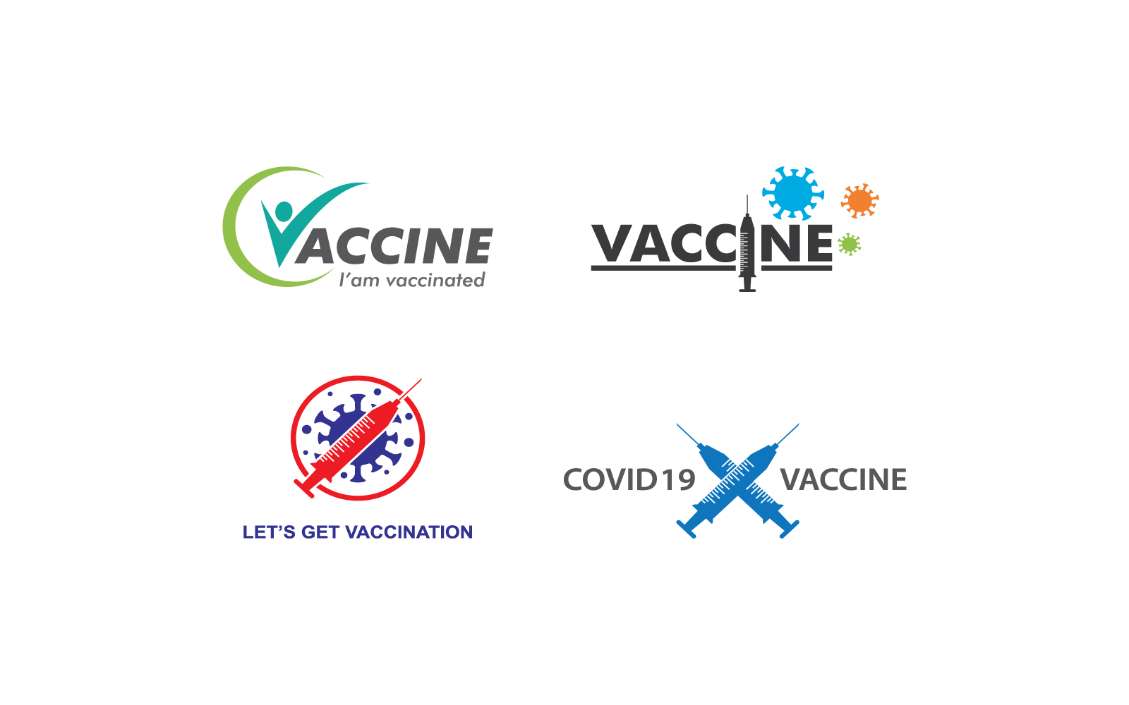 Vaccin logotyp vektor illustration mall
