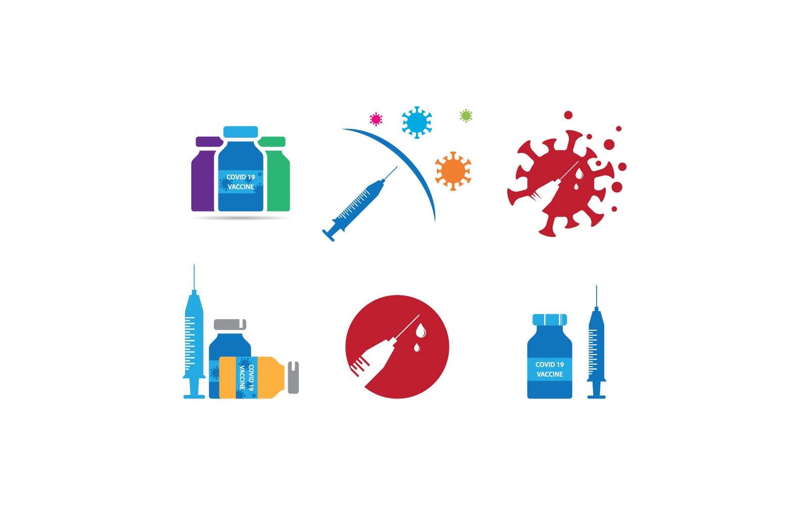 Vaccin pictogram logo vector plat ontwerp