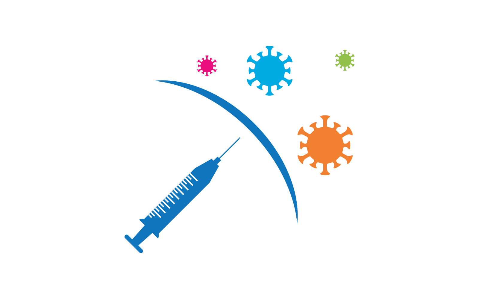 Vaccine logo vector illustration flat design