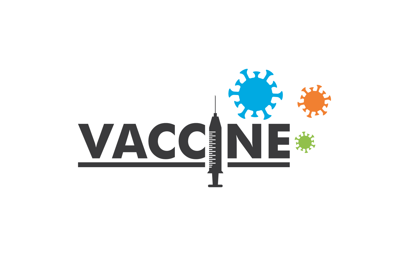 Vacuna covid 19 logo vector ilustración diseño plano