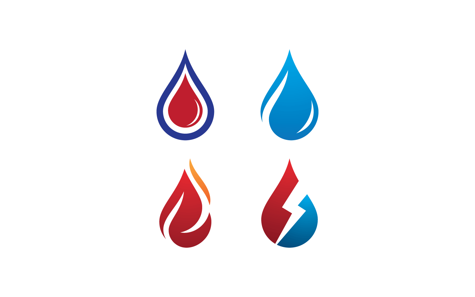 Vector de logotipo de llama de fuego, concepto de logotipo de vector de petróleo, gas y energía