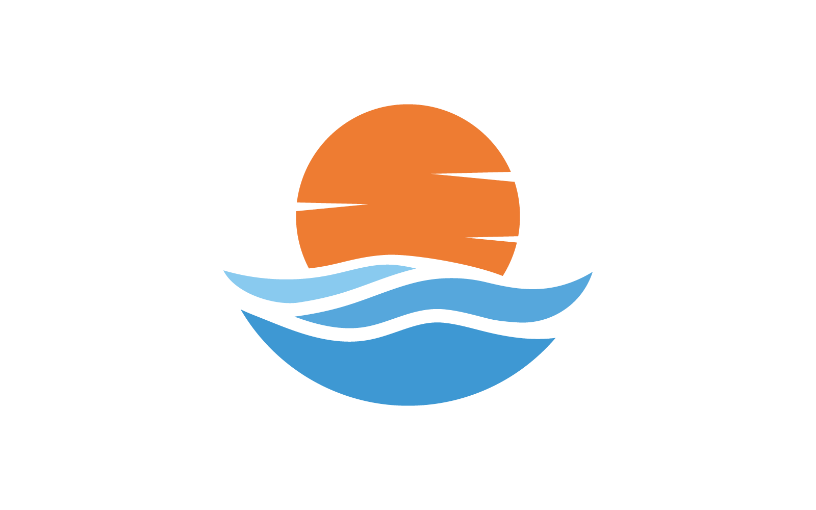 Víz hullám illusztráció logó ikon vektoros tervezés