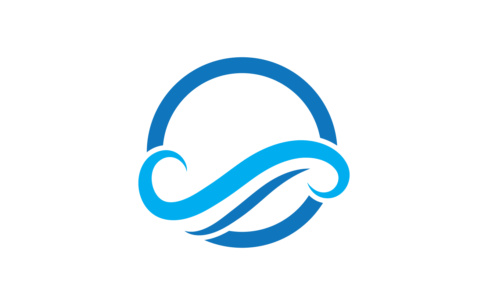 Water Wave illustration vector flat design Logo Template