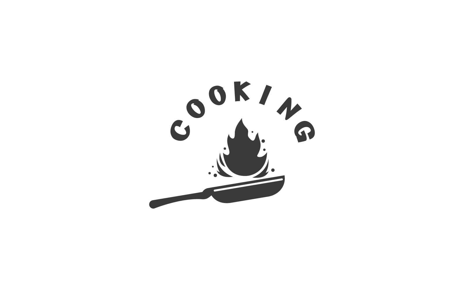 Pişirme tavası restoran logo simge vektör tasarımı