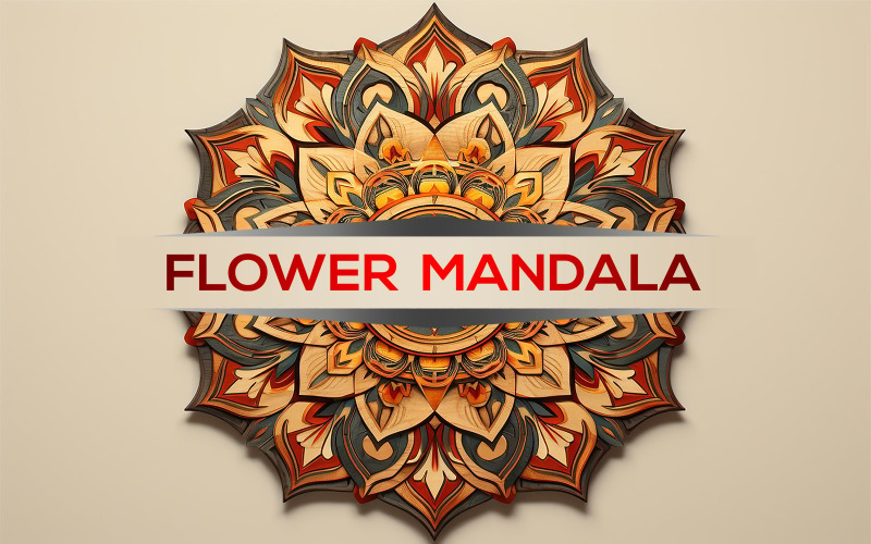 Sign mandala design | mandala identity design | 3d flower mandala Illustration