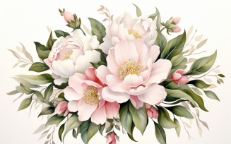 Watercolor Flowers Bouquets, illustration background 09