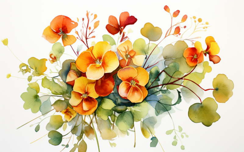 Watercolor Flowers Bouquets, illustration background 36 Illustration