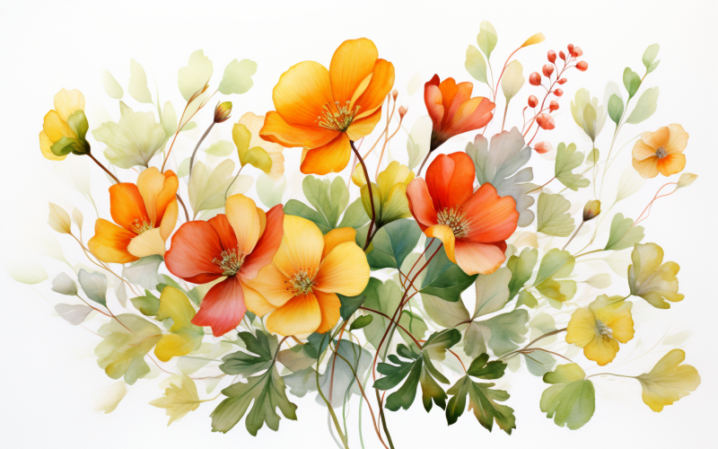 Watercolor Flowers Bouquets, illustration background 37 Illustration
