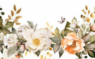 Watercolor Flowers Bouquets, illustration background 49