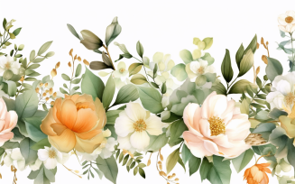 Watercolor Flowers Bouquets, illustration background 51