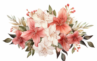 Watercolor Flowers Bouquets, illustration background 81
